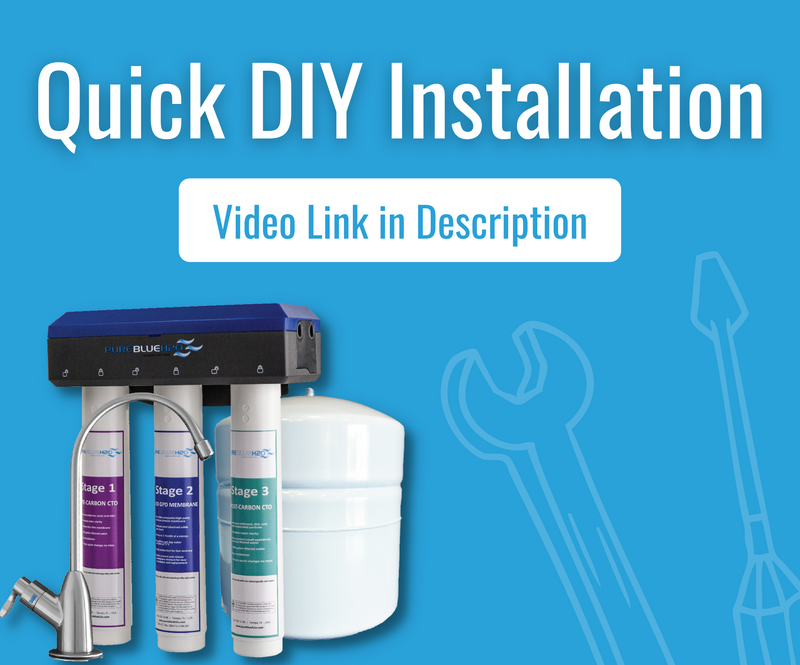 3-Stage 1:1 Reverse Osmosis Water Filtration System