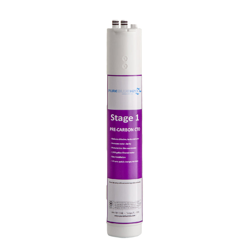 3-Stage Reverse Osmosis System Filter: Stage 1 Pre-Carbon Block